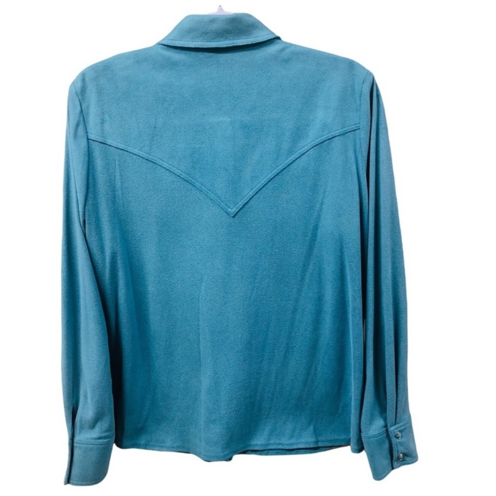 SAGE WEST Teal Vintage Button Down Classic WESTERN Style Shirt Size LARGE - Picture 2 of 11